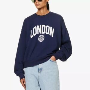 Good American Navy Blue London Sweatshirt